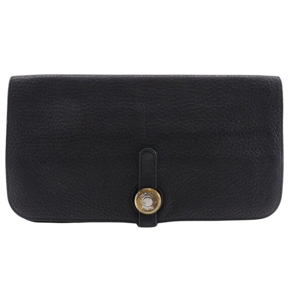 HERMES Dogon Long Purse black Taurillon Clemence unisex - Picture 1 of 16